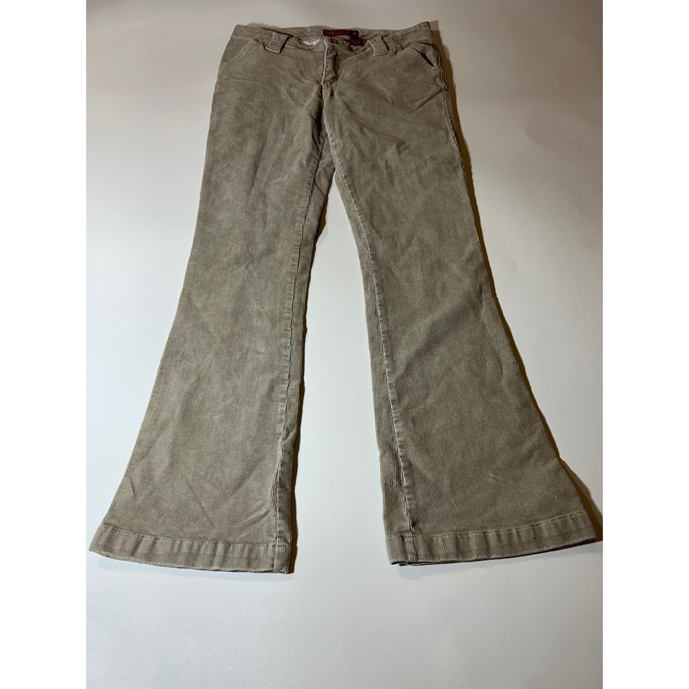 SO Corduroy Pants Womens 9 Tan Excellent Flare Leg Stretch Low Rise Y2K Casual